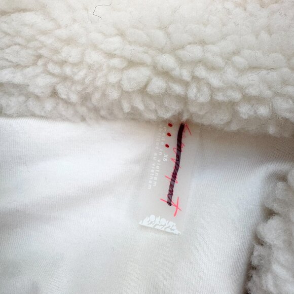 New Free People Movement Hit The Slopes Printed Fleece Jacket Ivory Sunrise XS - Picture 7 of 9